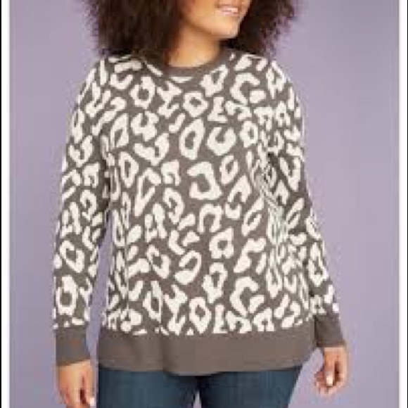 gray leopard sweater